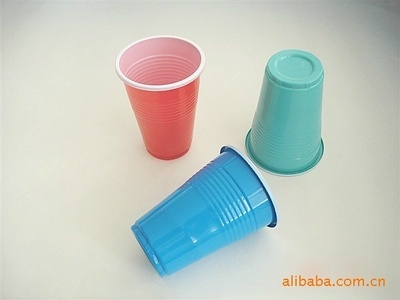 【一次性塑料杯 250ML 雙色杯 透明杯】價(jià)格,廠家,圖片,塑料杯,臺(tái)州市中藍(lán)紙塑業(yè)-